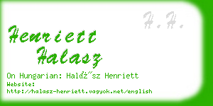 henriett halasz business card